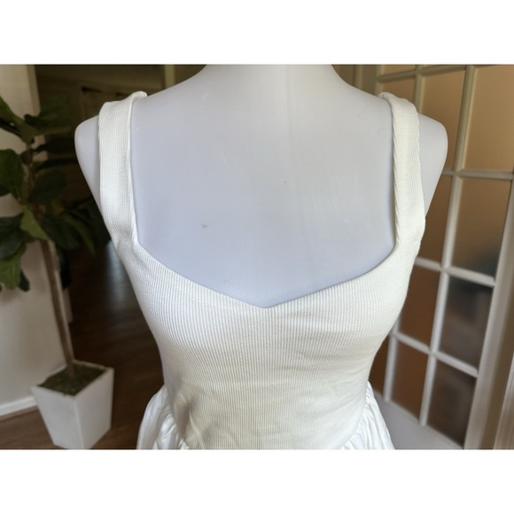 ZARA White Eyelet Embroidered Sleeveless Dress Size M NWT Summer Casual Cotton - Picture 4 of 9